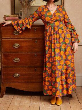 NWT Joanie Clothing x Dawn O'Porter Sangria Poppy Print Maxi Dress! UK22/US18!